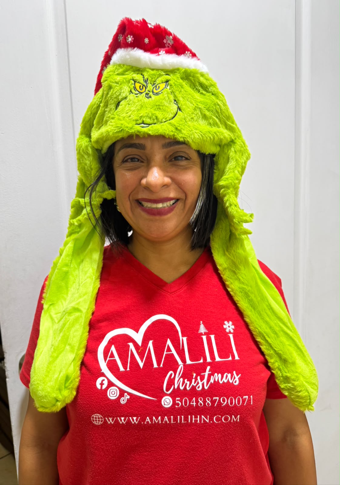 GORRO DE PELUCHE DEL GRINCH CON BRAZOS MÓVILES