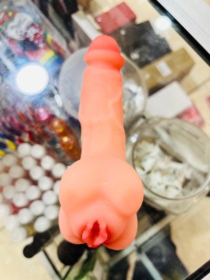 DILDO 2 EN 1 CON VAGINA REALISTA – DOBLE PLACER 🔥💦