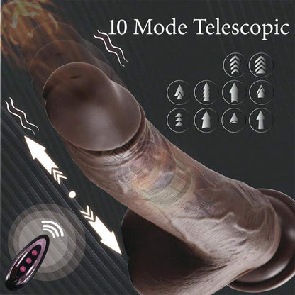 DILDO VIBRADOR 4 EN 1 TELESCÓPICO NEGRO – POTENCIA TOTAL 🍆🔥