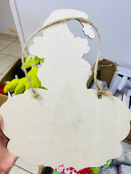 🎄 LETRERO DEL GRINCH – DECORACIÓN NAVIDEÑA EN MADERA