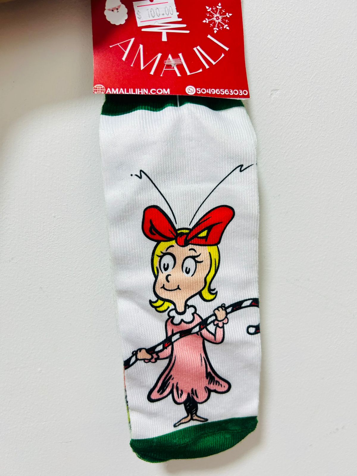 🎄 CALCETAS NAVIDEÑAS GRINCH & CINDY LOU POR UNIDAD – CHRISTMAS BY AMALILI