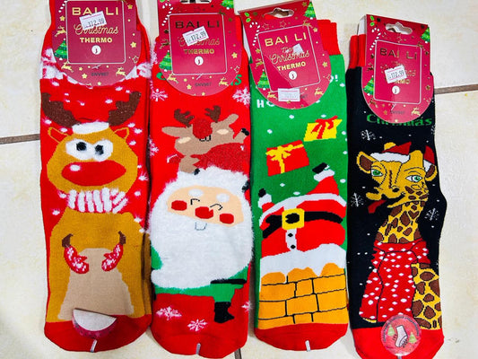 🧦 CALCETINES NAVIDEÑOS POR UNIDAD THERMO PARA ADULTOS – CHRISTMAS BY AMALILI 🎅