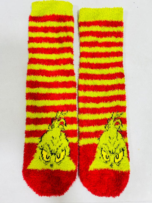 🧦 CALCETINES NAVIDEÑOS GRINCH ANTIDESLIZANTES RAYAS – ADULTO