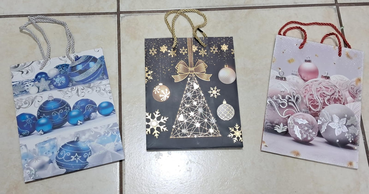 🎄 BOLSAS NAVIDEÑAS PREMIUM CON BRILLO Y CORDÓN