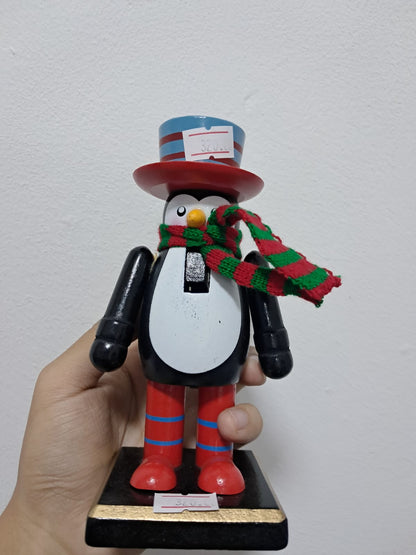 🎄 FIGURA NAVIDEÑA DE MADERA – MUÑECO DE NIEVE Y PINGÜINO