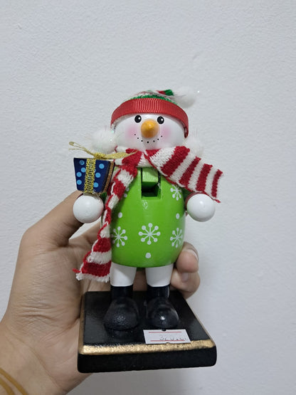 🎄 FIGURA NAVIDEÑA DE MADERA – MUÑECO DE NIEVE Y PINGÜINO