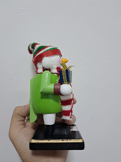 🎄 FIGURA NAVIDEÑA DE MADERA – MUÑECO DE NIEVE Y PINGÜINO
