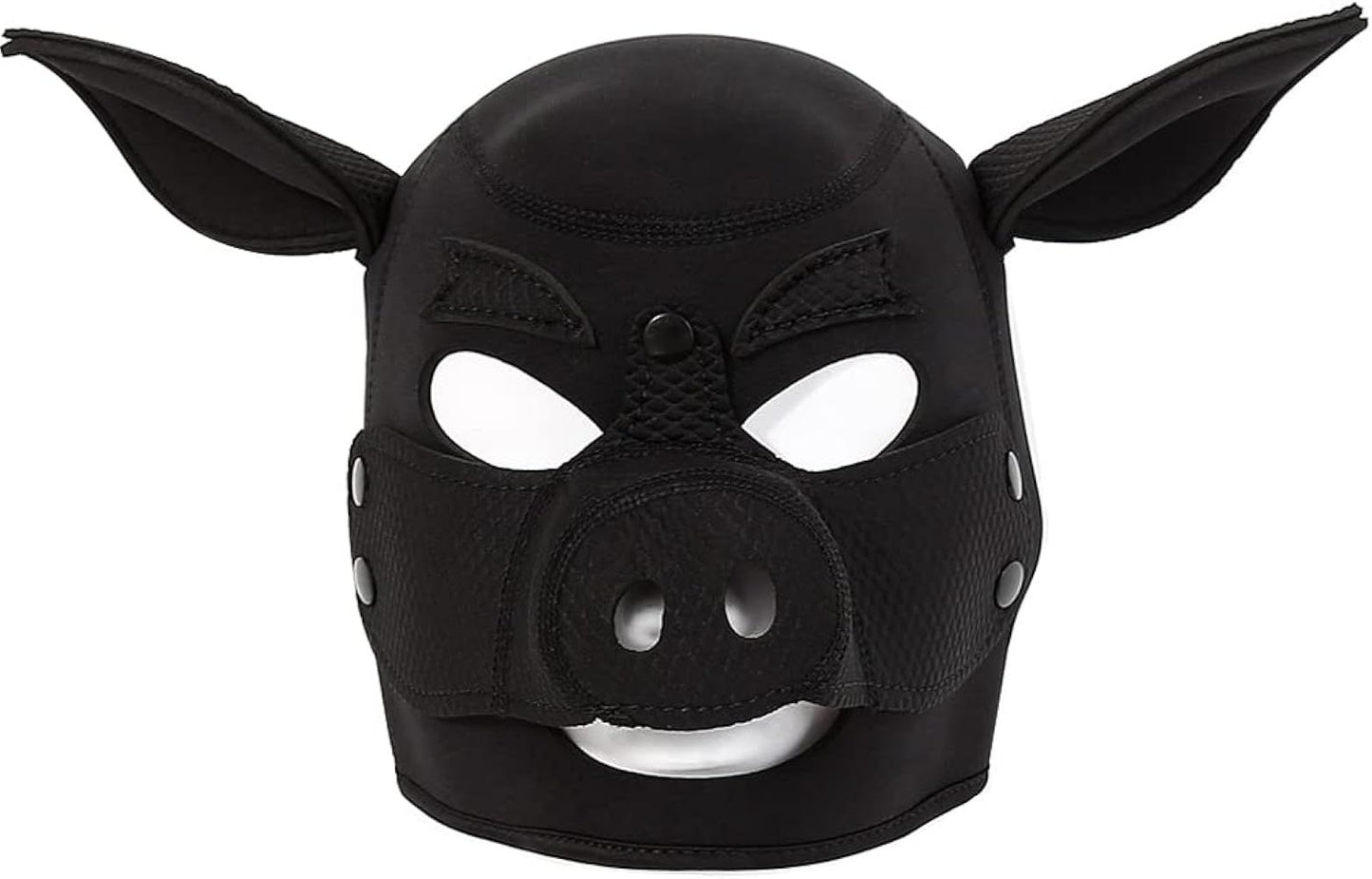 MÁSCARA BDSM DE CERDO EN CUERO SINTÉTICO AJUSTABLE