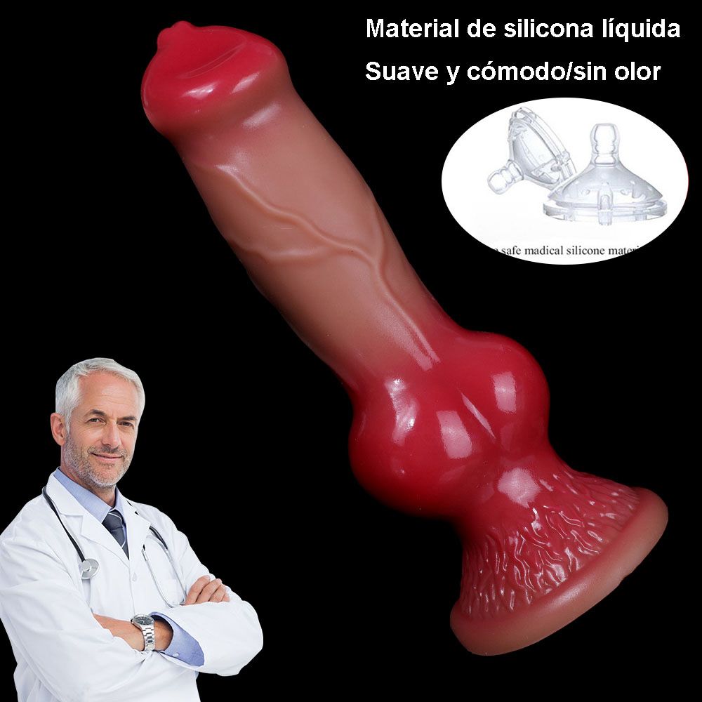 DILDO REALISTA DE PERRO CON VENTOSA EN SILICONA SUAVE DE ALTA DENSIDAD