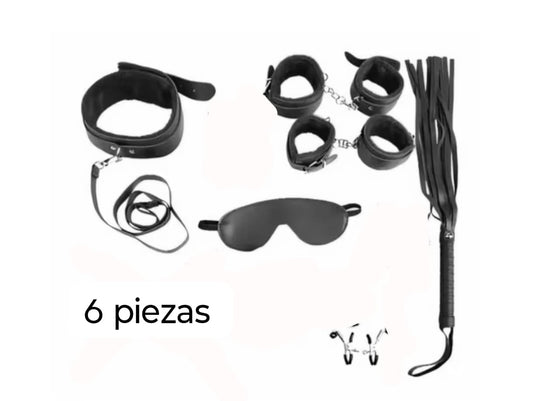 SET BONDAGE NEGRO 6 PIEZAS
