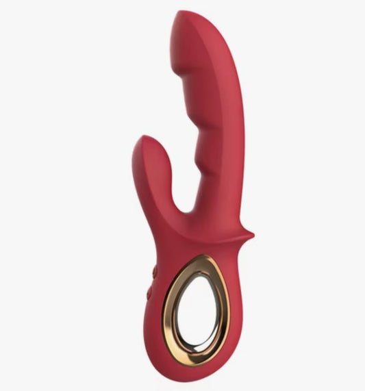 VIBRADOR LA DOMINADORA DOBLE ESTIMULACIÓN PUNTO G Y CLÍTORIS CON SISTEMA DE SUCCIÓN Y 10 MODOS RECARGABLE USB