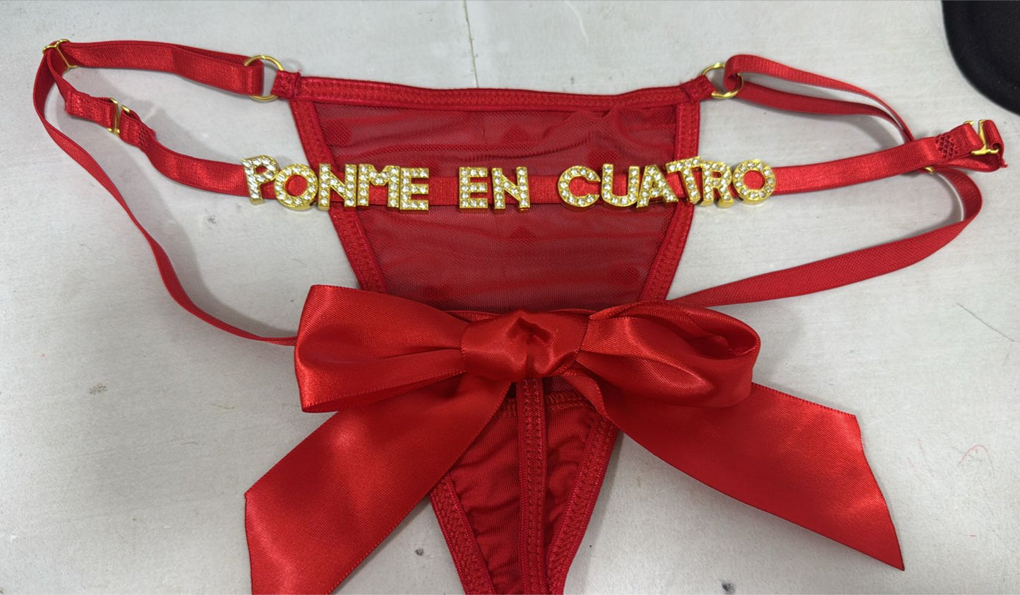 PANTY HILO CON FRASE CALIENTE UNITALLA