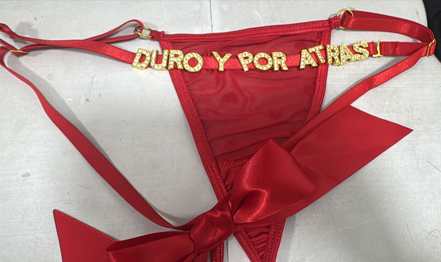 PANTY HILO CON FRASE CALIENTE UNITALLA