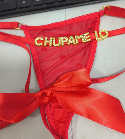 PANTY HILO CON FRASE CALIENTE UNITALLA