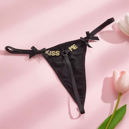 PANTY CON FRASE CALIENTE NEGRO