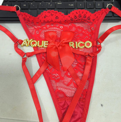 PANTY CON FRASE CALIENTE ABIERTO DEL TRASERO