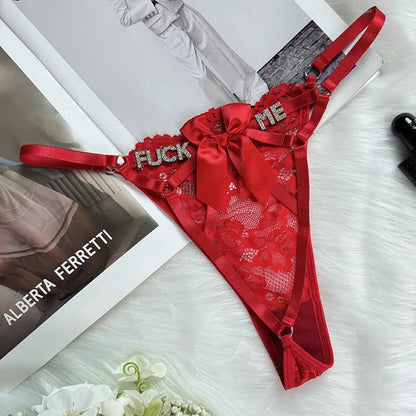 PANTY CON FRASE CALIENTE ABIERTO DEL TRASERO