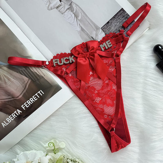 PANTY CON FRASE CALIENTE ABIERTO DEL TRASERO