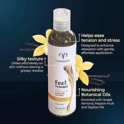 Aceite de masaje relajante con aroma a vainilla 118 ml Y lavender – hidratante y sensorial Promescent