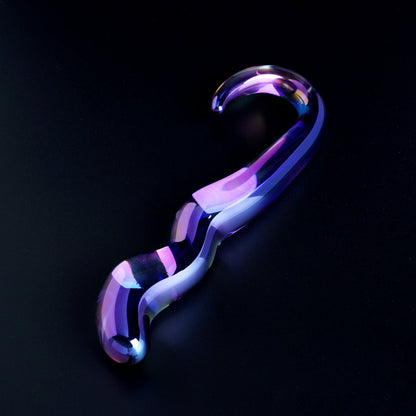 Blue Flame – masajeador de vidrio doble extremo Crystal Collection