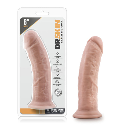 DILDO GRUESO 8 COCK WITH SUCTION CUP-VANILLA