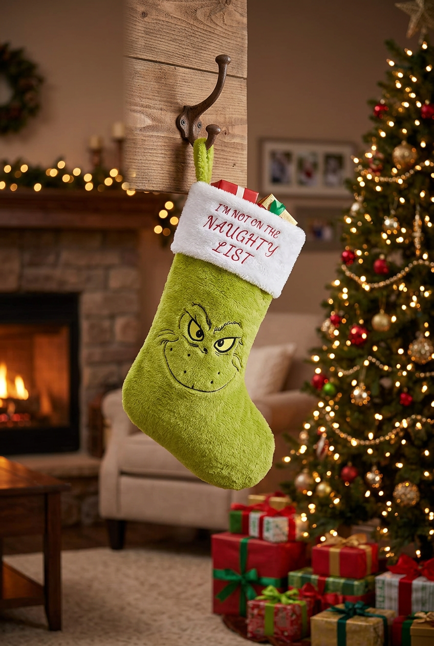 🧦 BOTA NAVIDEÑA GRANDE DEL GRINCH