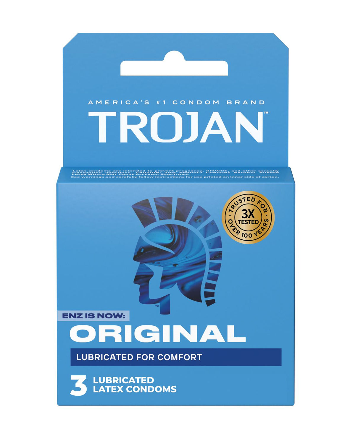 Condones Trojan Original Lubricados – Caja de 3 Unidades