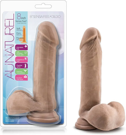 Dildo Realista 8” SensaFeel Dual Density con Ventosa – Au Naturel