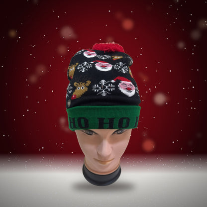 🎅 GORRO NAVIDEÑO TEJIDO CON LUZ LED – ESTILOS SANTA Y SANTA-RENO