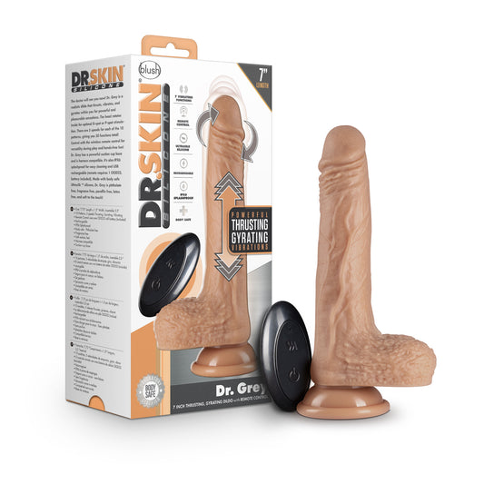 Dr. grey vibrador con empuje, giro y control remoto 7"