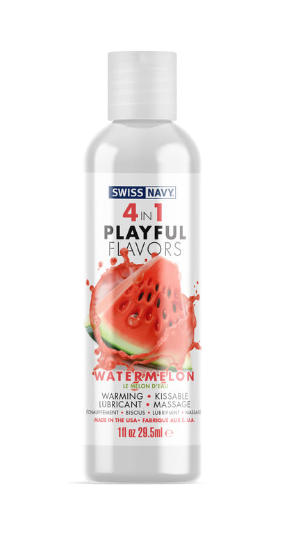 LUBRICANTE 4 EN 1 DE SABORES PLAYFUL  . SWISS NAVY, 1 OZ.