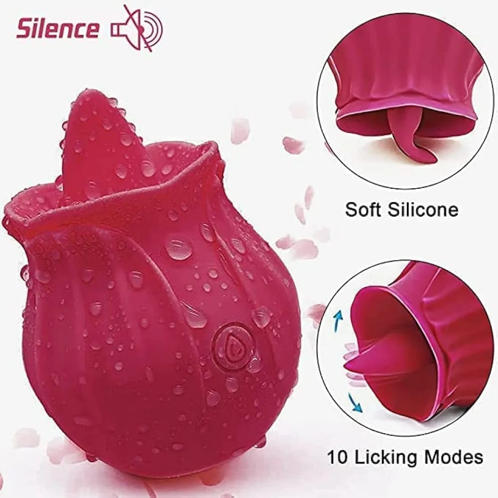 Succionador Clitorial Rosa Blossom™ con Lengüita Vibradora y Carga Magnética USB
