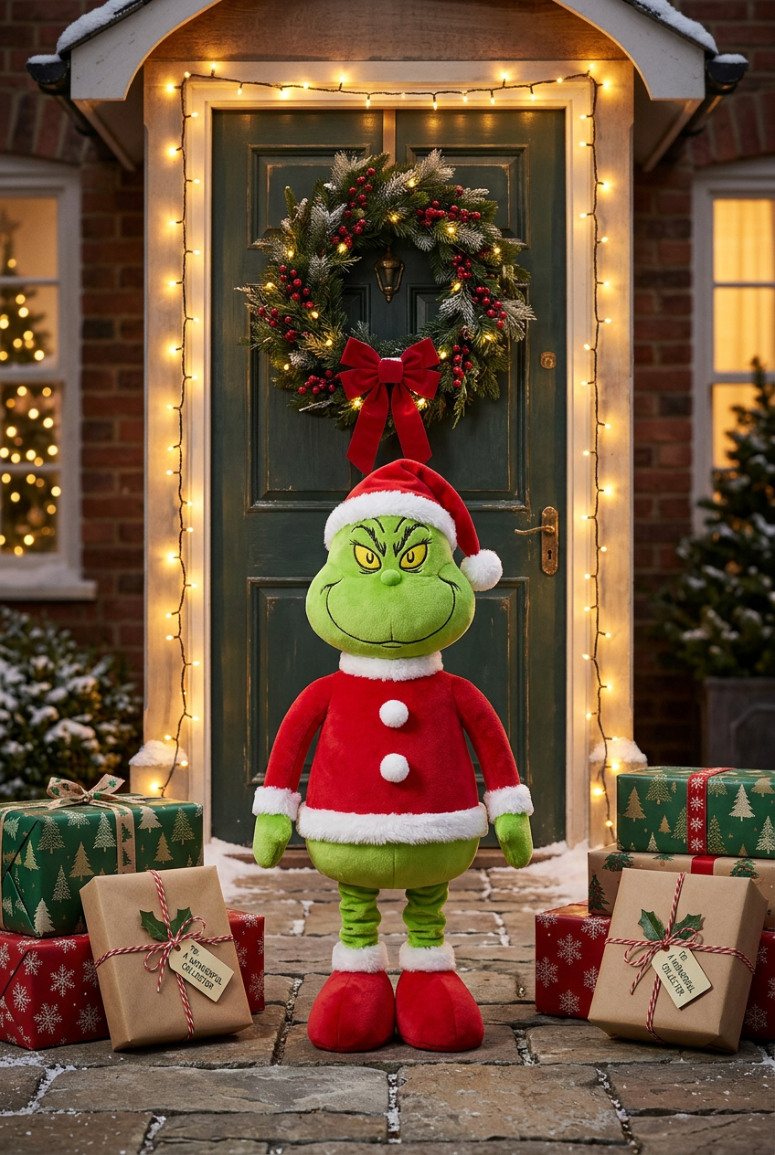 💚 PELUCHE GRANDE DEL GRINCH VESTIDO DE SANTA