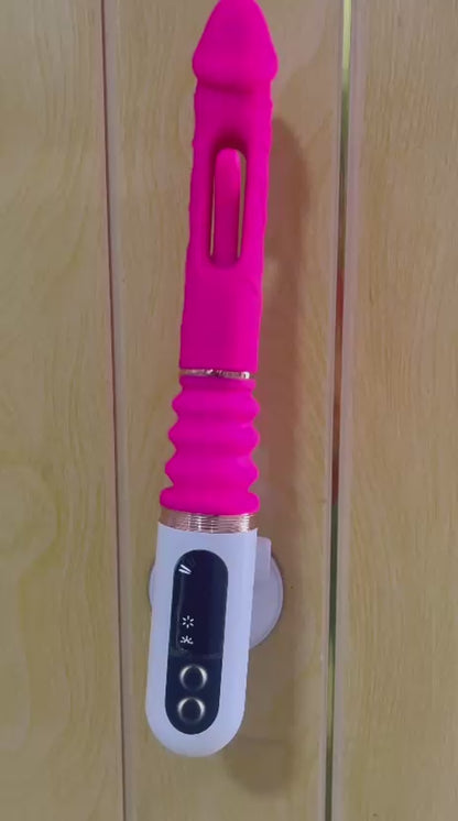 Vibrador de Empuje Automático Recargable USB con 5 Modos de Empuje y 8 Modos de Vibración