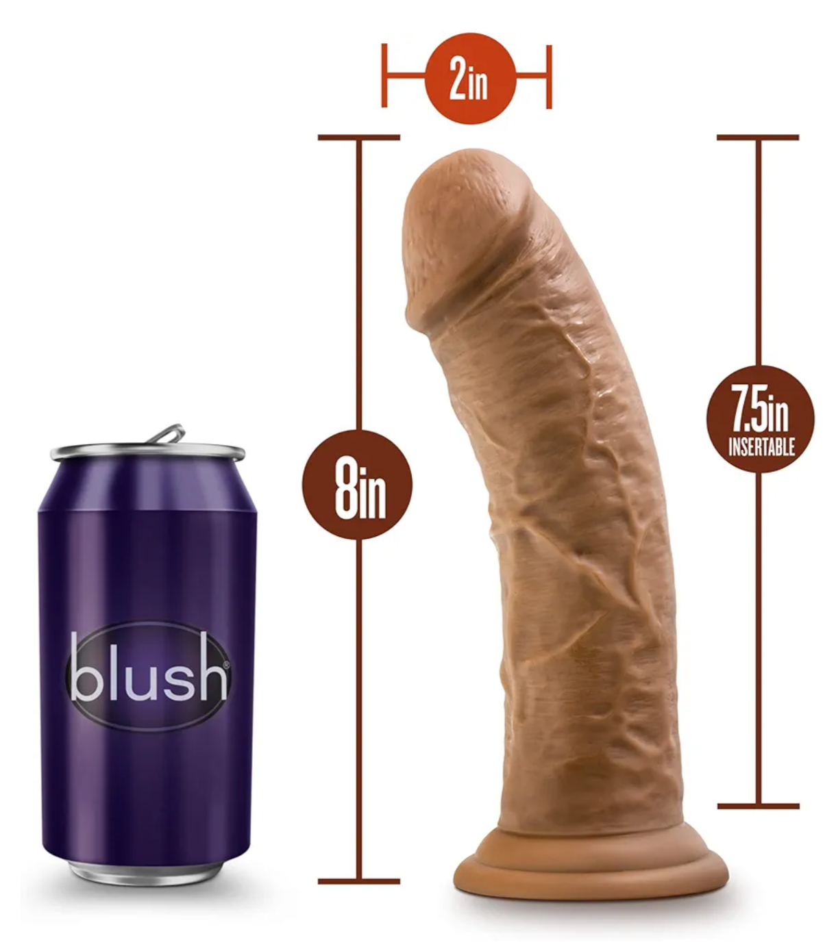 DILDO GRUESO 8 COCK WITH SUCTION CUP-VANILLA