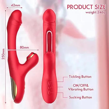 Vibrador Femenino 3 en 1 Triple Estimulación con Perlas Anales