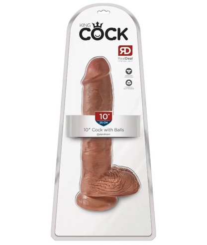 DILDO KING COCK 10 INCH CON TESTÍCULOS | REALISMO XXL PARA FANTASÍAS EXTREMAS