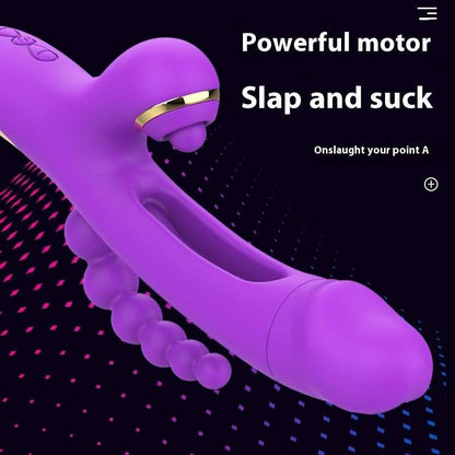 Vibrador Femenino 3 en 1 Triple Estimulación con Perlas Anales