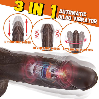 DILDO VIBRADOR NEGRO DE EMPUJE  CONTROL