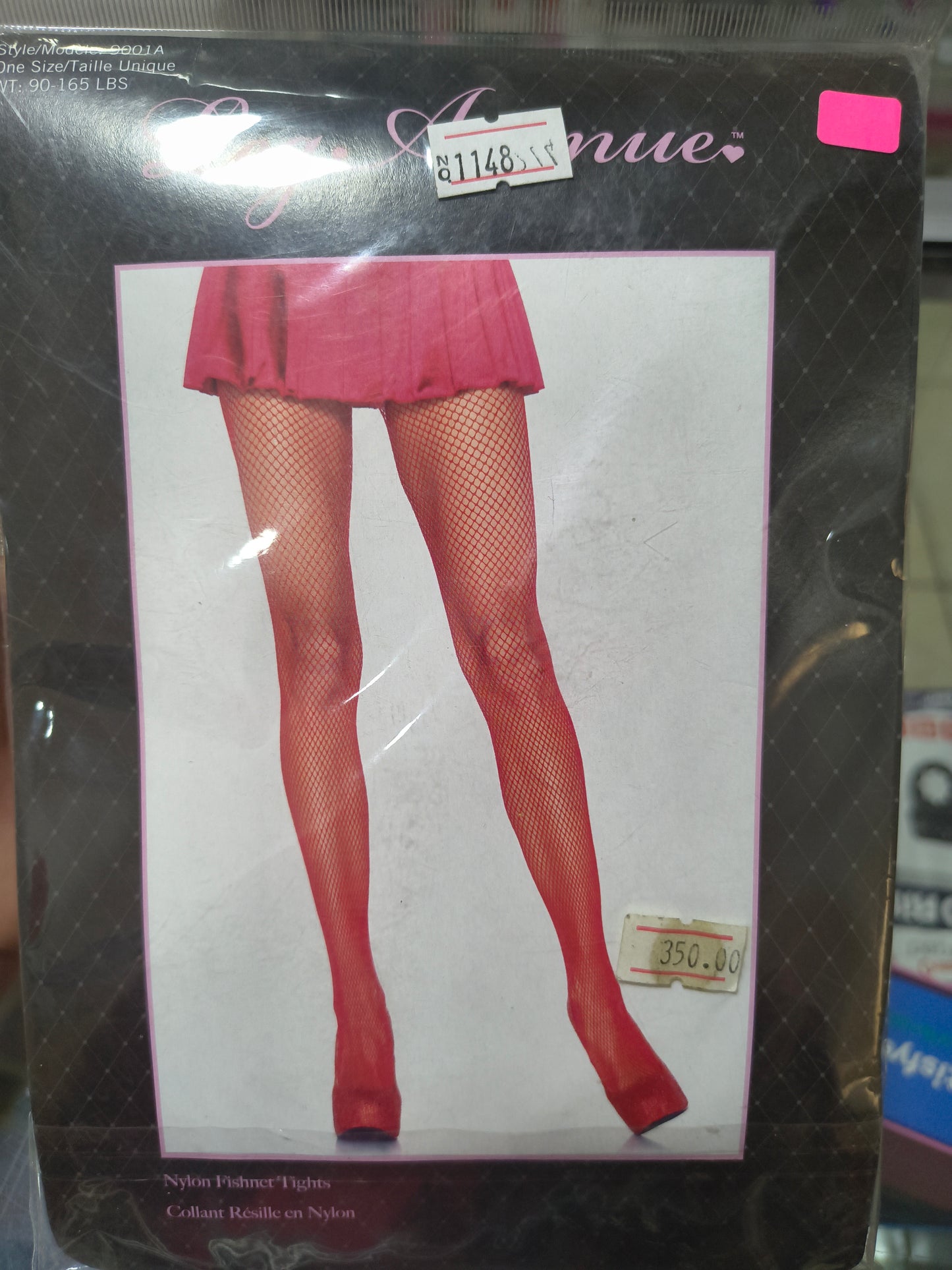 PANTY MEDIA DE MALLA ROJO LEG AVENUE