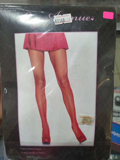 PANTY MEDIA DE MALLA ROJO LEG AVENUE