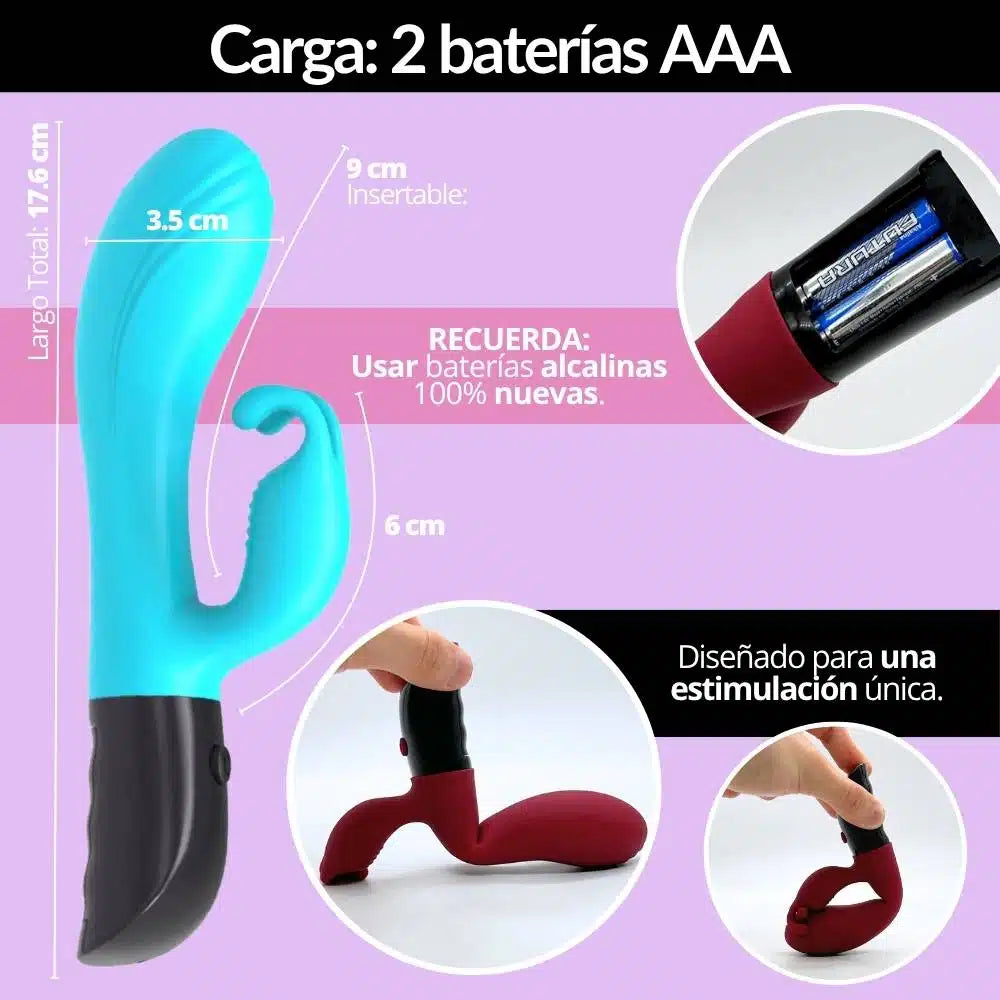 Vibrador Rabbit Doble Estimulación 12 Modos