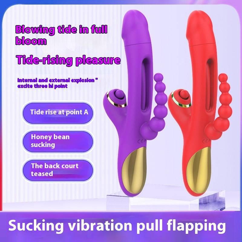 Vibrador Femenino 3 en 1 Triple Estimulación con Perlas Anales