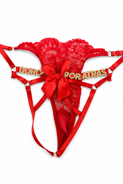 PANTY CON FRASE CALIENTE ABIERTO DEL TRASERO