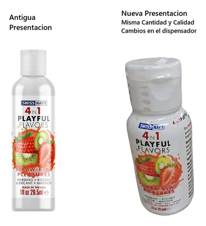 LUBRICANTE 4 EN 1 DE SABORES PLAYFUL  . SWISS NAVY, 1 OZ.