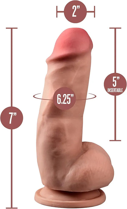 Dildo realista Dr Skin posable 7 pulgadas grueso con ventosa