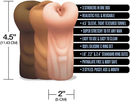 Masturbador Realista de Silicona – Variantes Boca, Ano y Vagina
