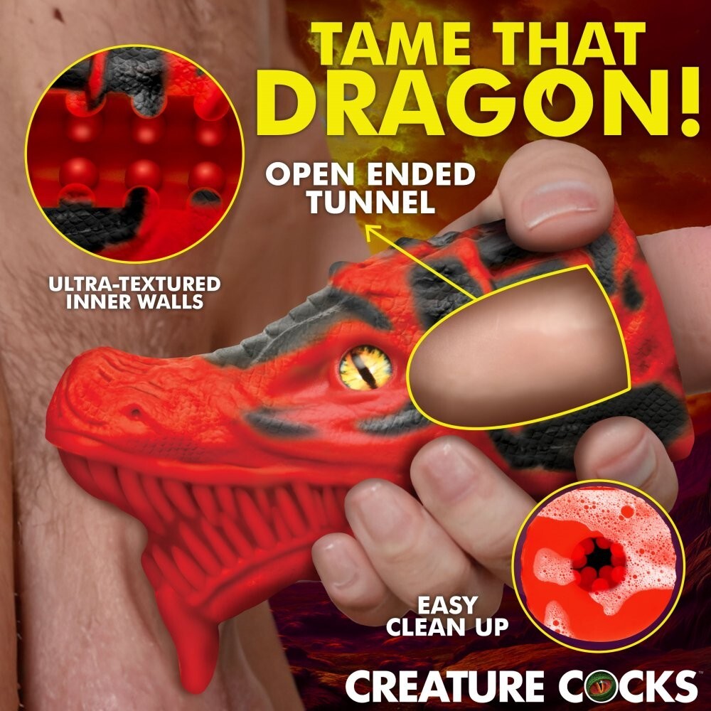 Masturbador Creature Cocks Dragon Tamer Silicone Stroker - Red