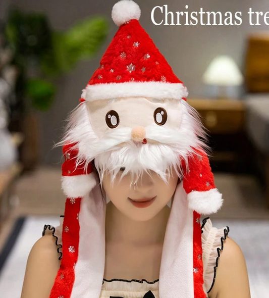 GORRO NAVIDEÑO DE SANTA CON BARBA SUAVE