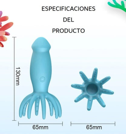 VIBRADOR PULPO CELESTE DE CONTROL INALAMBRICO